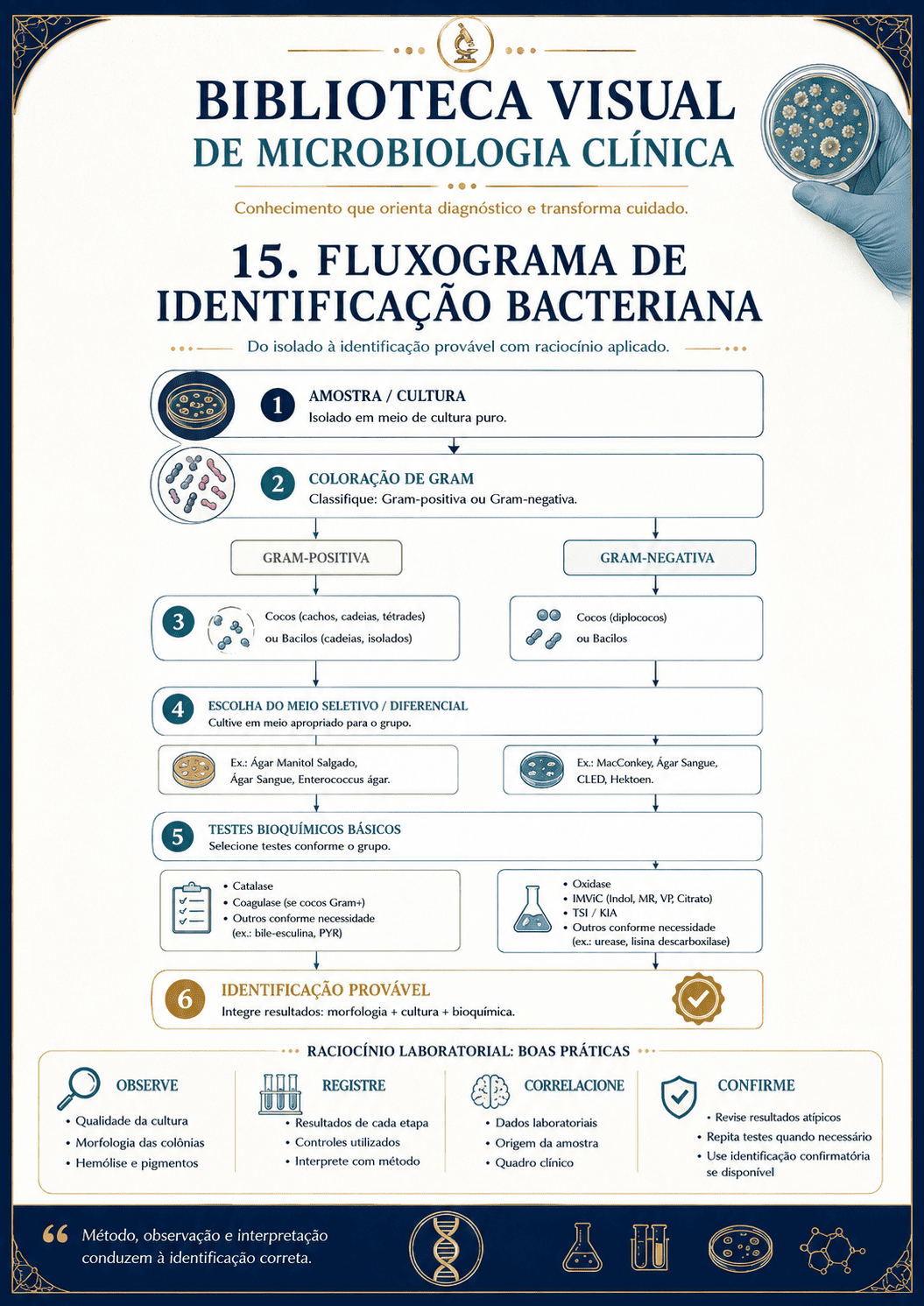 Fluxograma de identificação bacteriana