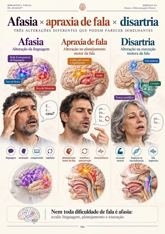 Afasia × apraxia de fala × disartria